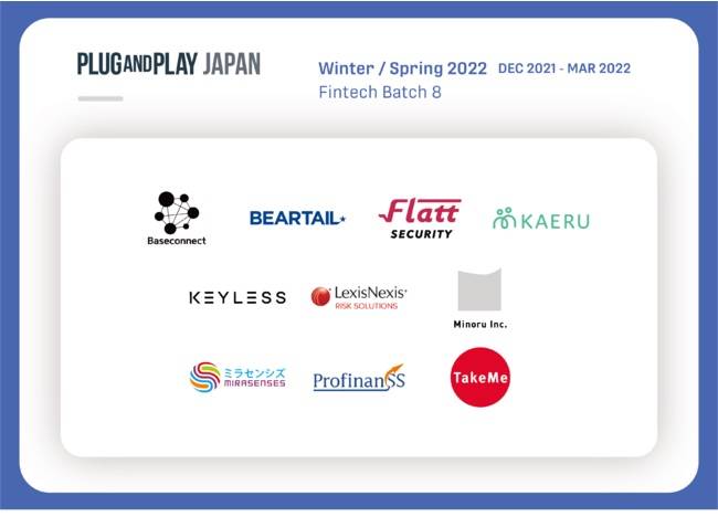 Plug and Play Japan、アクセラレータープログラム Winter/Spring 2022 Batchに採択いただきました